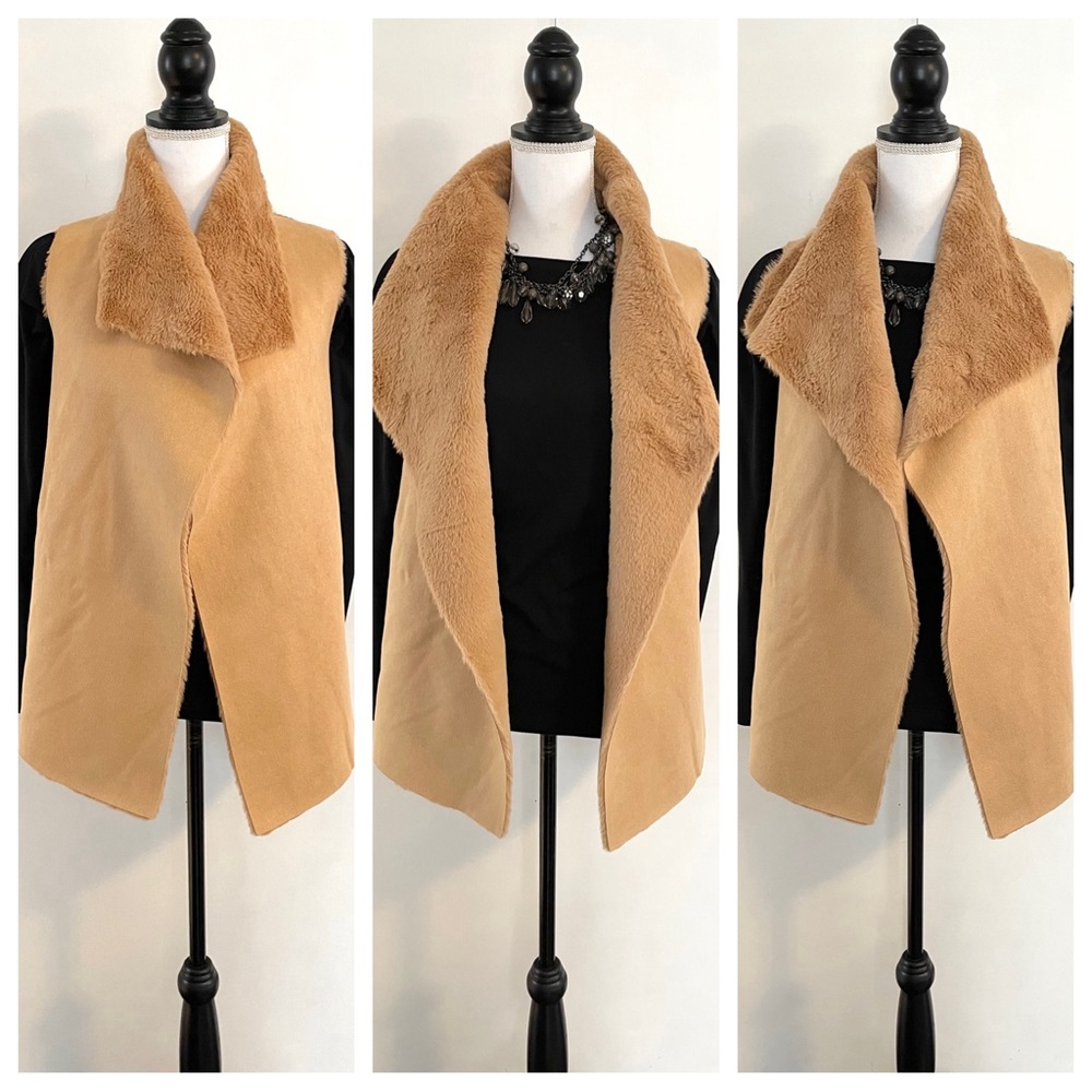 New Womenâs Ontwelfth Faux Fur Suede Vest